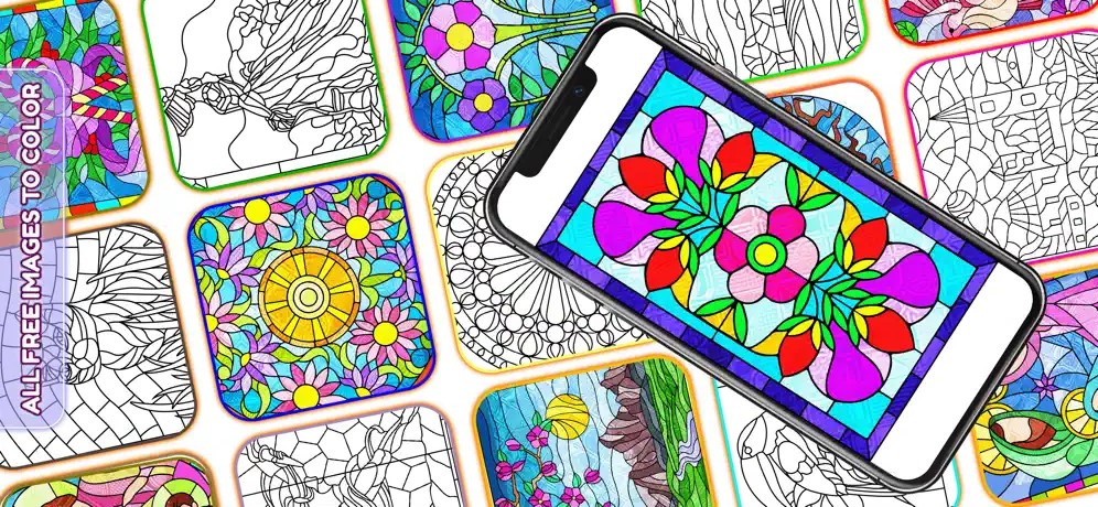 Stained Glass Coloring Book